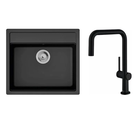 Набір для кухні Hansgrohe , гранітна мийка S520-F510 + зміш. Talis M54, чорний графіт-чорний матовий