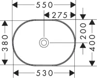 Умивальник Hansgrohe XUNIVA U 55*40см без отв, без переливу Фото - 2
