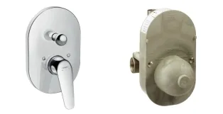 Смеситель для ванны Hansgrohe NOVUS, однорычажный, хром + скрытая часть смесителя
