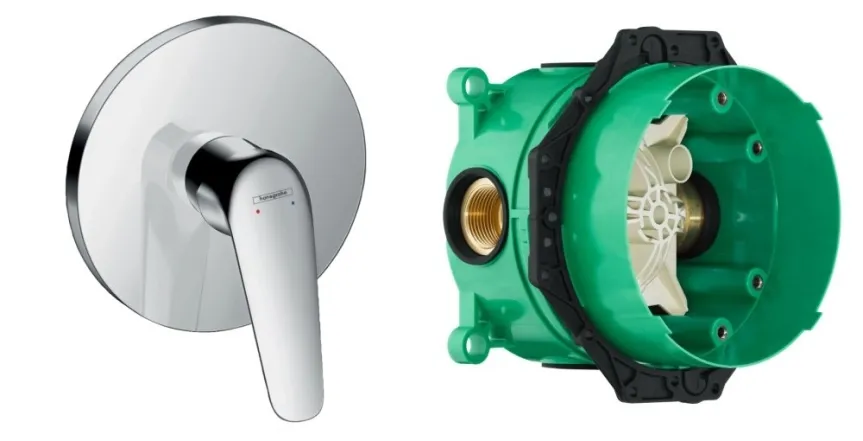 Змішувач для душу Hansgrohe NOVUS, одноважільний, прихований  монтаж, хром+ IBOX universal прихована  частина  для змішувача