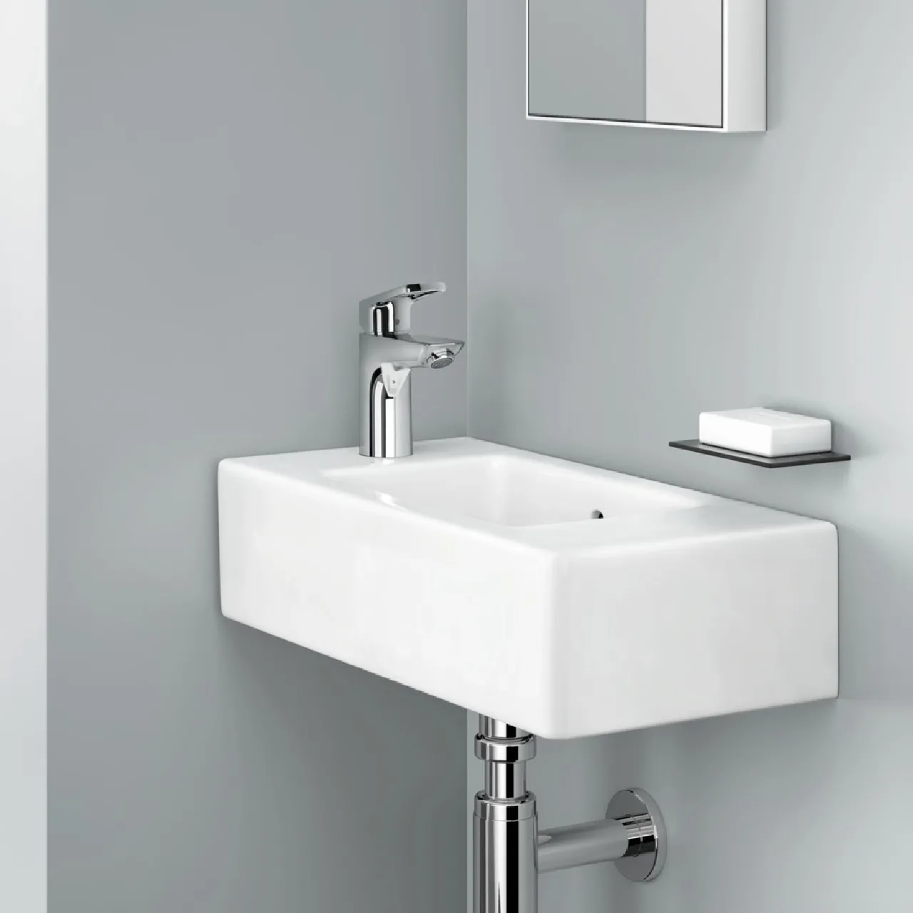 Змішувач для умивальника Hansgrohe Logis Loop 100 одноважiльний, зі зливним гарнітуром, хром Фото - 2