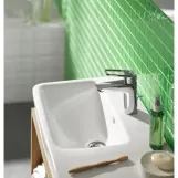 Змішувач для умивальника Hansgrohe Logis Loop 100 одноважiльний, зі зливним гарнітуром, хром Фото - 3