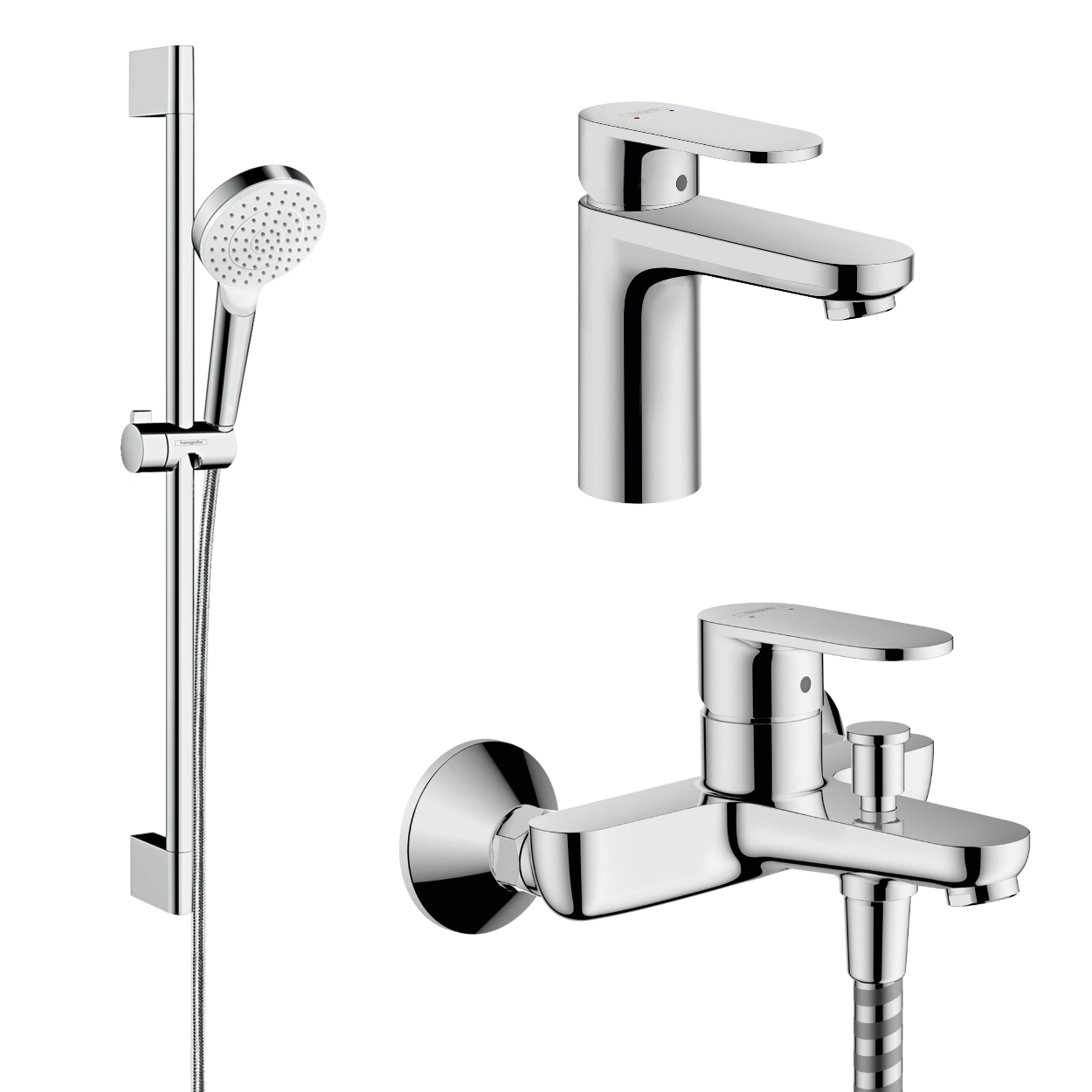  Набор смесителей для ванны Hansgrohe VERNIS BLEND, раковина 100 (71551000 + 71440000 + 26533400)