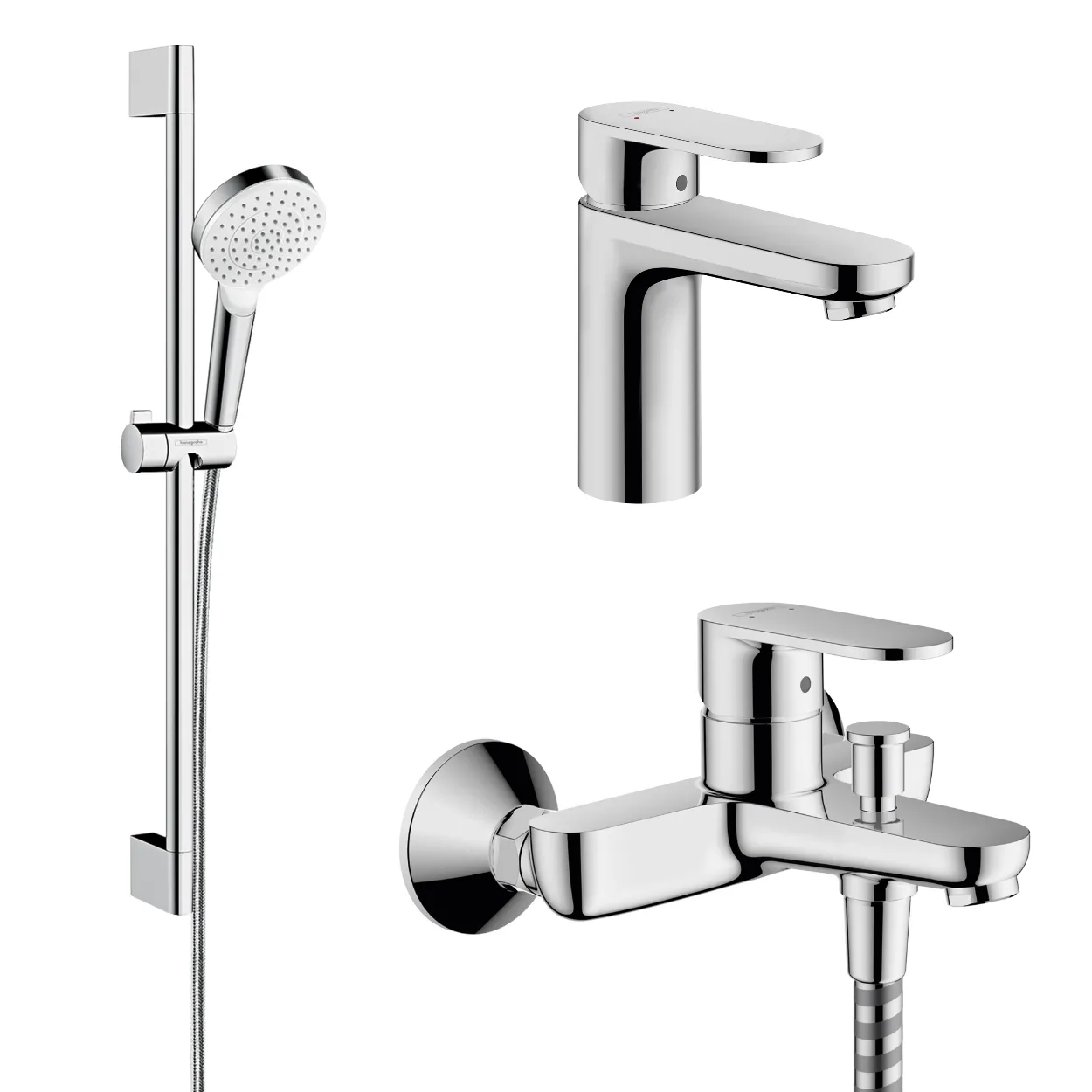 Набір змішувачів для ванни Hansgrohe VERNIS BLEND, раковина 100 (71551000 + 71440000 + 26533400)
