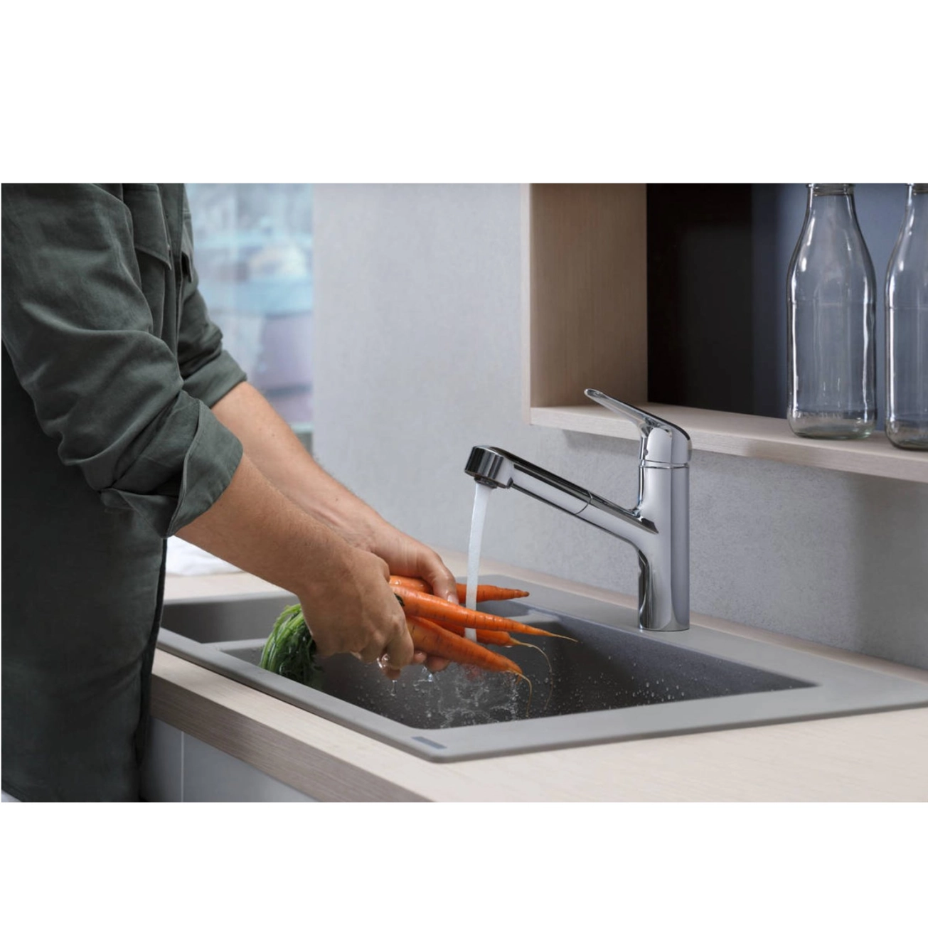 Смеситель для кухни Hansgrohe Focus M42 225мм, сталь (71829800) Фото - 4