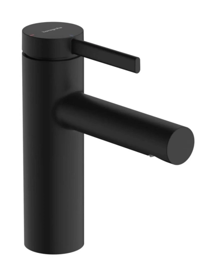 Змішувач для умивальника Hansgrohe ZESIS S 100, одноважільний, CoolStart зі зливним гарнітуром, чорний матовий