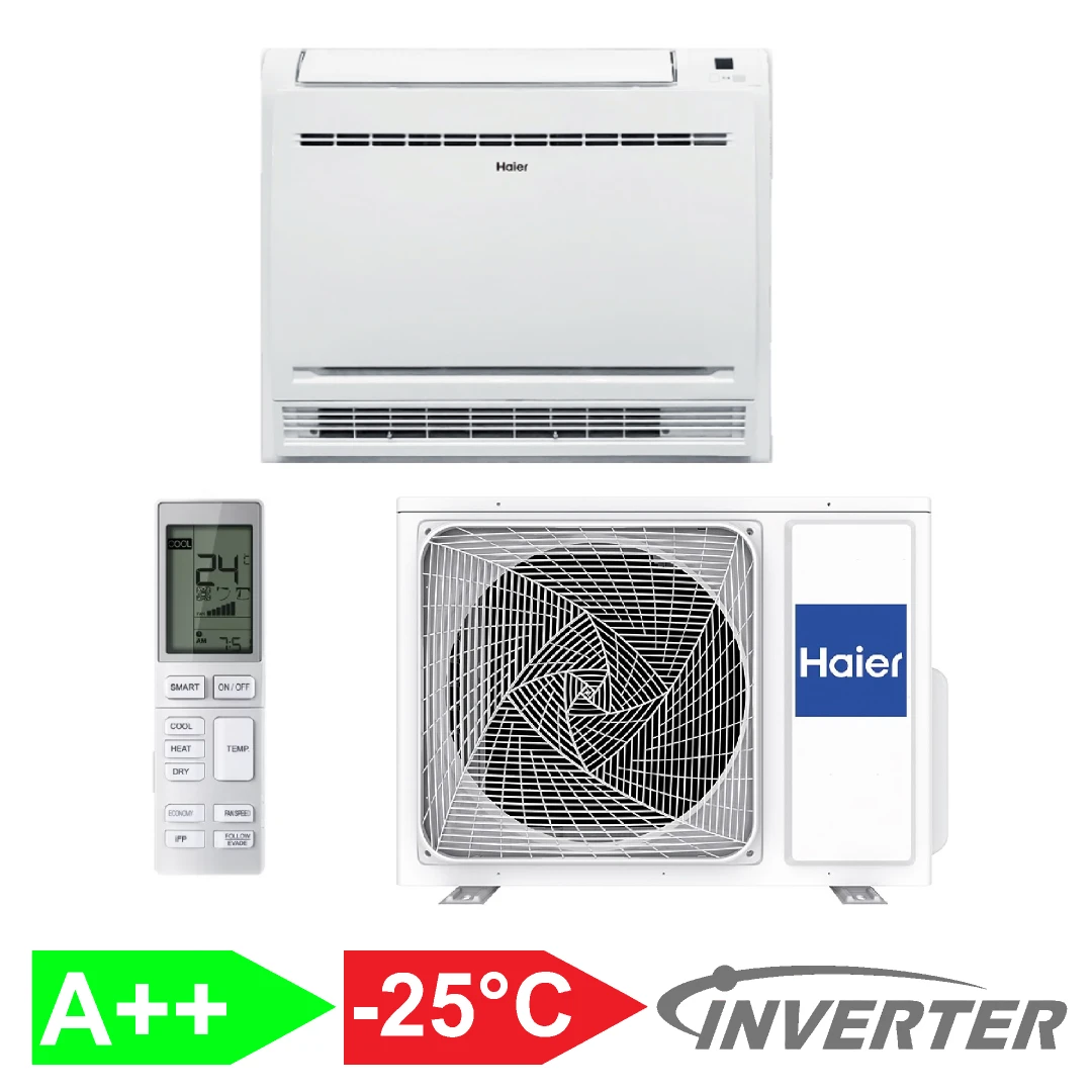 Напольный кондиционер консольного типа Haier AF25S2SD1FA(H) Wi-Fi + UVC +Self-Сlean/1U25MEHFRA-1 outdoor (Flexis)