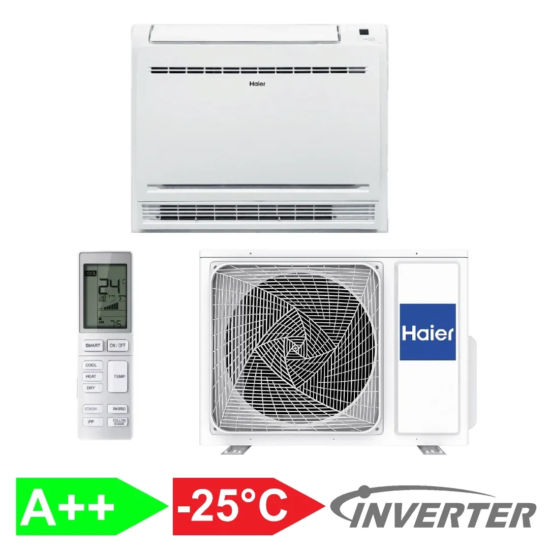 Напольный кондиционер консольного типа Haier AF25S2SD1FA(H) Wi-Fi + UVC +Self-Сlean/1U25MEHFRA-1 outdoor (Flexis)