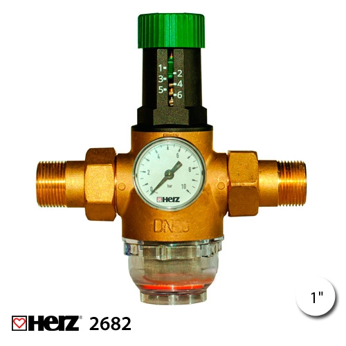 Регулятор давления муфтовый Herz, Ду 25 (1.0-6 бар) 40 °C, 2682 (1268213)