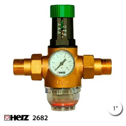 Регулятор давления муфтовый Herz, Ду 25 (1.0-6 бар) 40 °C, 2682 (1268213)
