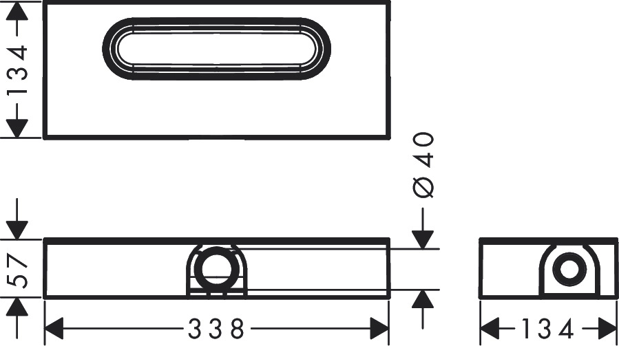 Скрытая часть Hansgrohe для каналов uBox universal ø40 (01000180) Фото - 1