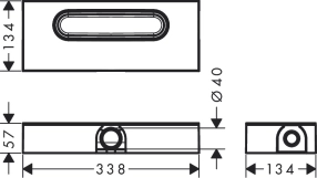 Скрытая часть Hansgrohe для каналов uBox universal ø40 (01000180) Фото - 1