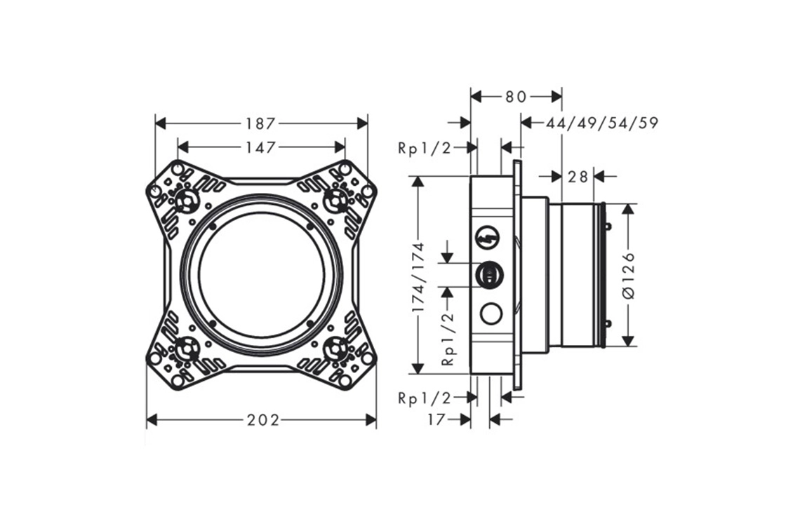 Прихована частина Hansgrohe iBox universal 2 Basic set (01500180) Фото - 4