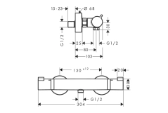 Термостат для душу Hansgrohe Ecostat Comfort DN15, хром (13116000) Фото - 2