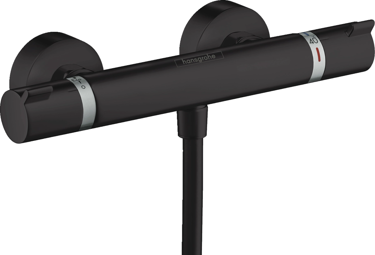 Термостат для душа Hansgrohe Ecostat Comfort, наружного монтажа, матовый черный