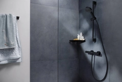 Змішувач із термостатом для душу Hansgrohe Ecostat Fine, матовий чорний (13324670) Фото - 3