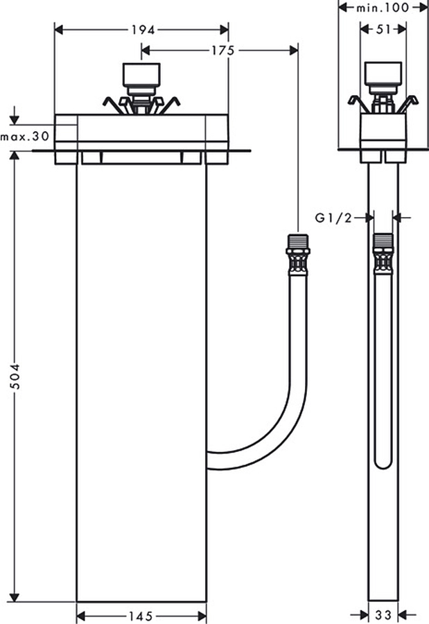 Прихована частина Hansgrohe SBox Rim (13560180) Фото - 1