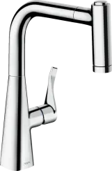 Змішувач для кухні Hansgrohe Metris з висувним виливом (14834000)