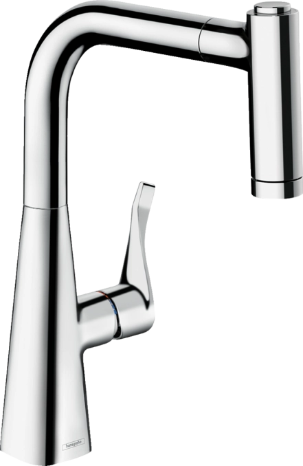 Змішувач для кухні Hansgrohe Metris з висувним виливом (14834000)