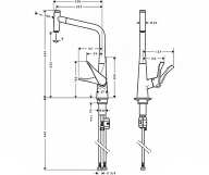 Змішувач для кухні Hansgrohe Metris Select M71 320 з витяжним шлангом (14884000) Фото - 1