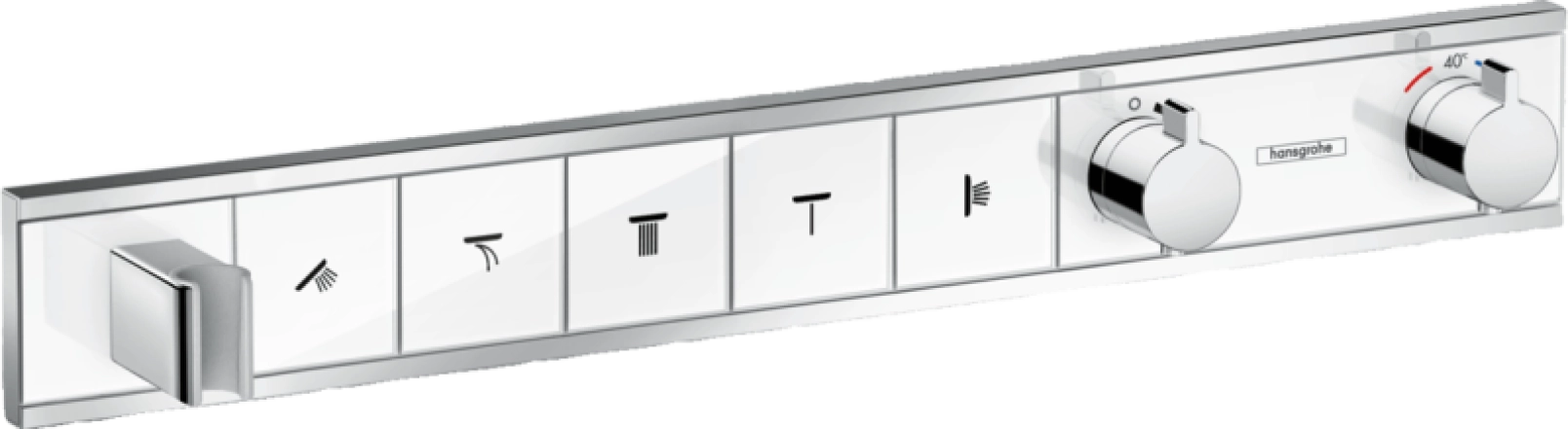 Термостат прихованого монтажу Hansgrohe RainSelect на 5 виходів, білий / хром (15358400)