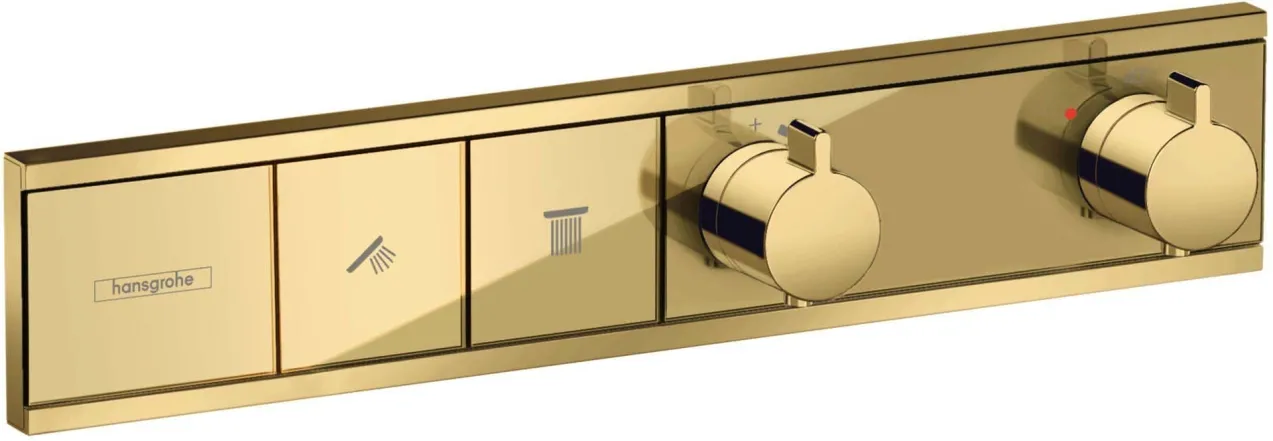 Термостат скрытого монтажа Hansgrohe RainSelect на 2 потребителя, золото (15380990)