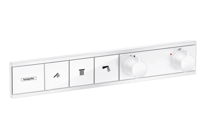 Термостат прихованого монтажу Hansgrohe RainSelect на три клавiши, бiлий матовий