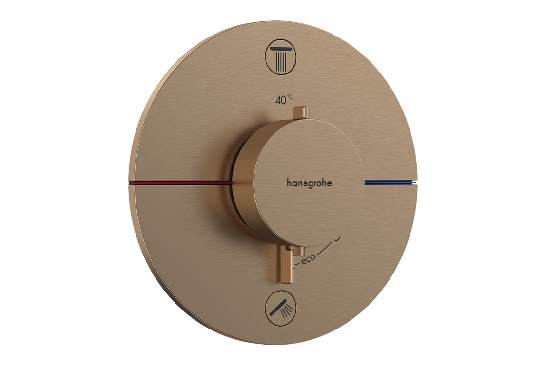 Термостат прихованого монтажу  Hansgrohe SHOWER SELECT COMFORT S  для 2х споживачів, шліфована  бронза