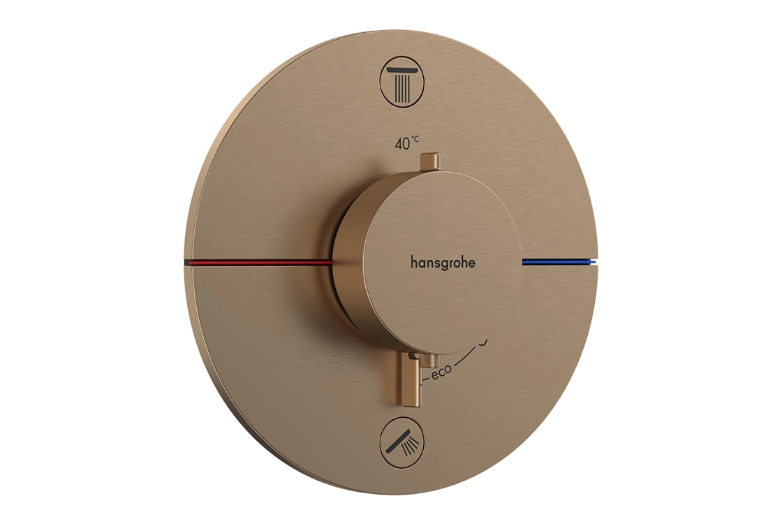 Термостат прихованого монтажу  Hansgrohe SHOWER SELECT COMFORT S  для 2х споживачів, шліфована  бронза