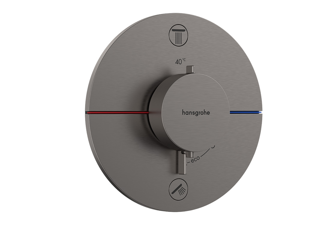 Термостат прихованого монтажу  Hansgrohe SHOWER SELECT COMFORT S  для 2х споживачів, шліфованний чорний хром