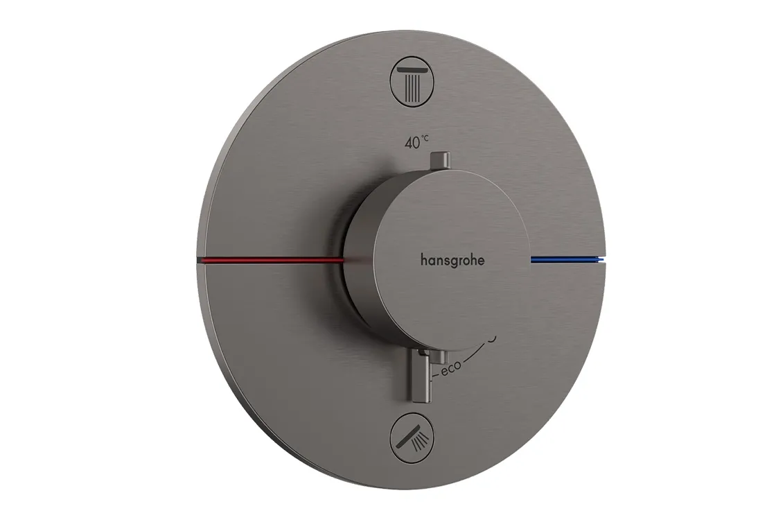 Термостат прихованого монтажу  Hansgrohe SHOWER SELECT COMFORT S  для 2х споживачів, шліфованний чорний хром