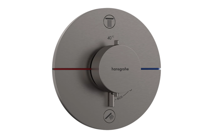 Термостат скрытого монтажа Hansgrohe SHOWER SELECT COMFORT S для 2х потребителей, шлифованный черный хром