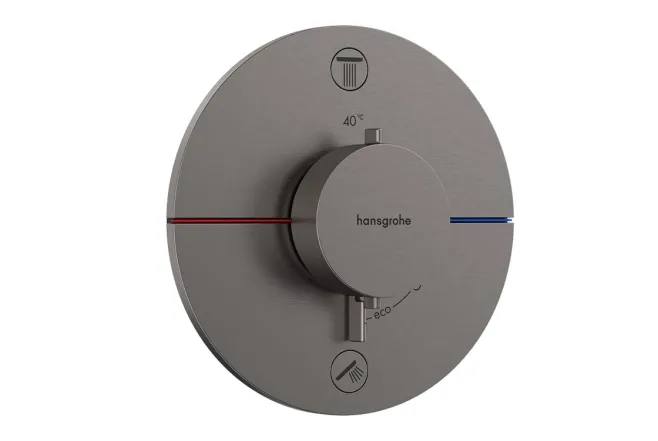 Термостат скрытого монтажа Hansgrohe SHOWER SELECT COMFORT S для 2х потребителей, шлифованный черный хром