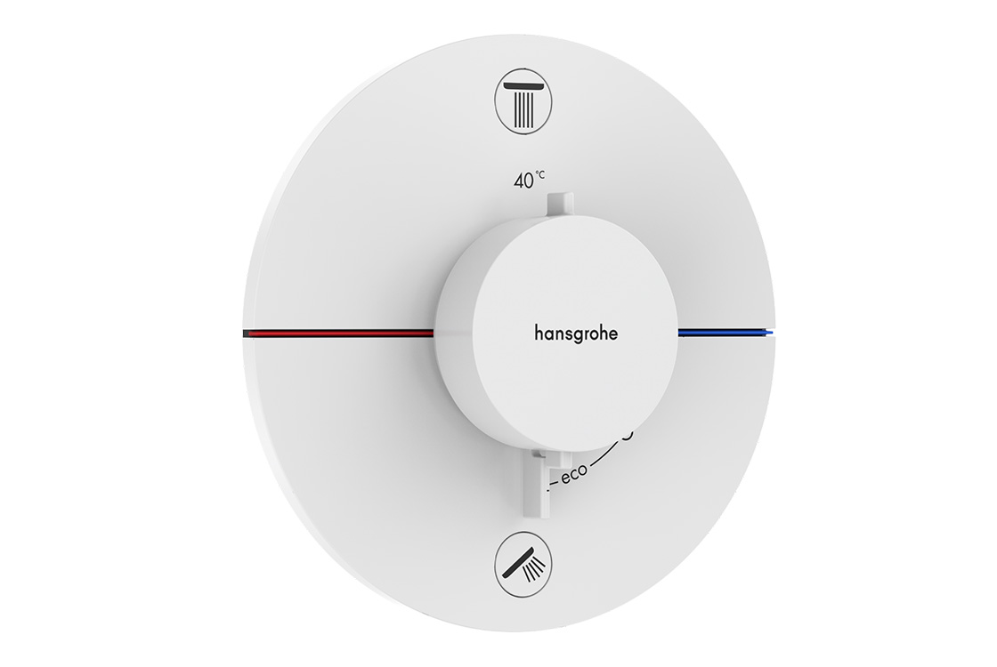 Термостат скрытого монтажа Hansgrohe SHOWER SELECT COMFORT S для 2х потребителей, белый матовый