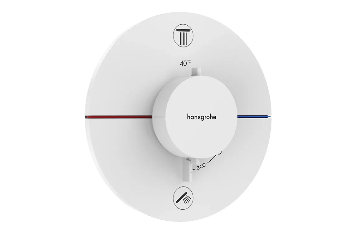 Термостат прихованого монтажу  Hansgrohe SHOWER SELECT COMFORT S  для 2х споживачів, білий матовий
