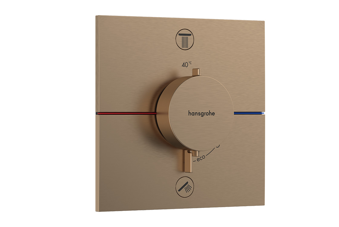 Термостат скрытого монтажа Hansgrohe SHOWER SELECT COMFORT E для 2х потребителей, шлифованная бронза