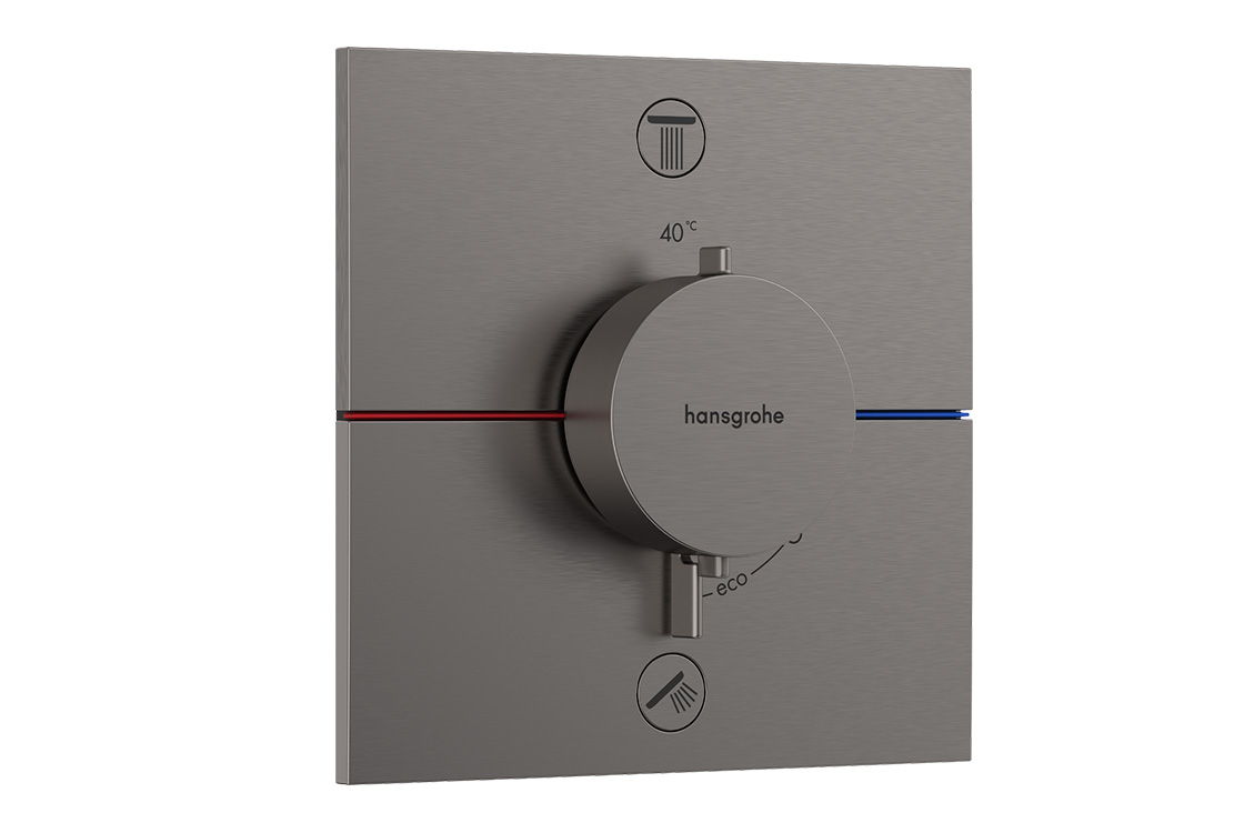 Термостат прихованого монтажу  Hansgrohe SHOWER SELECT COMFORT E  для 2х споживачів,  шліфованний чорний хром