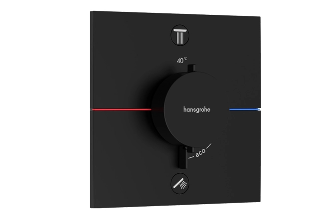 Термостат прихованого монтажу  Hansgrohe SHOWER SELECT COMFORT E  для 2х споживачів, чорний матовий