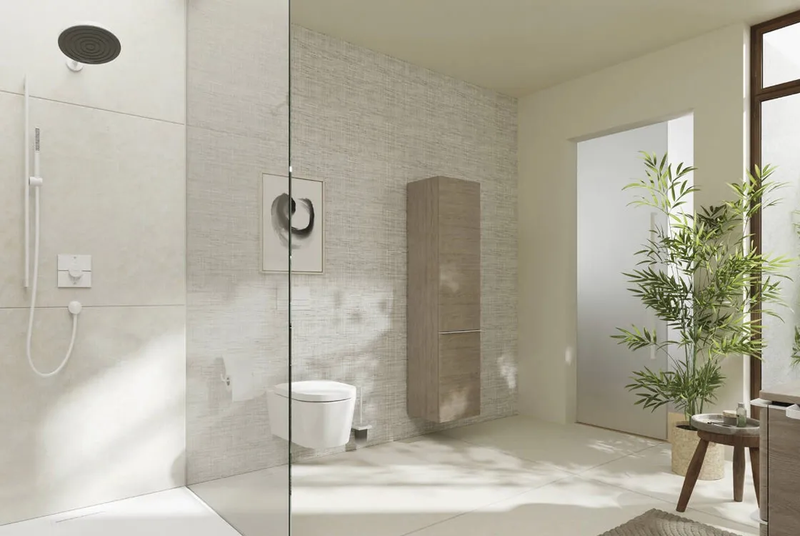 Термостат скрытого монтажа Hansgrohe ShowerSelect Comfort E на 2 функции, матовый белый (15572700) Фото - 2