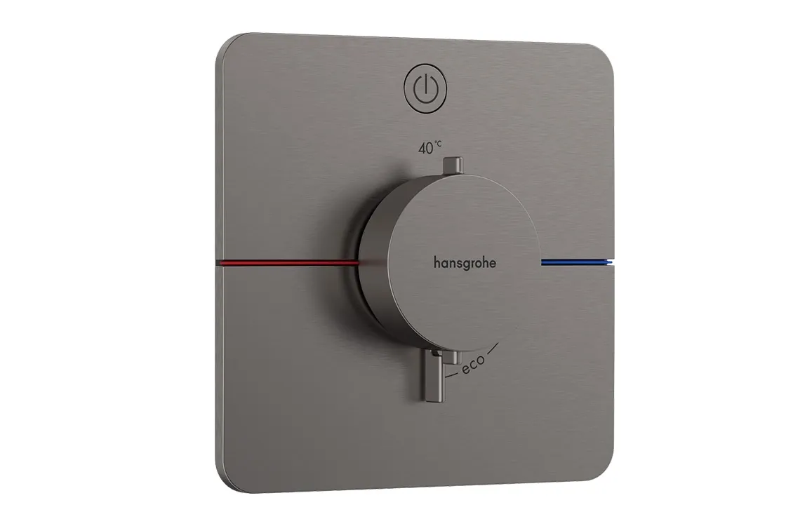 Термостат скрытого монтажа Hansgrohe ShowerSelect Comfort Q на 1 функцию, полированный черный хром (15581340)