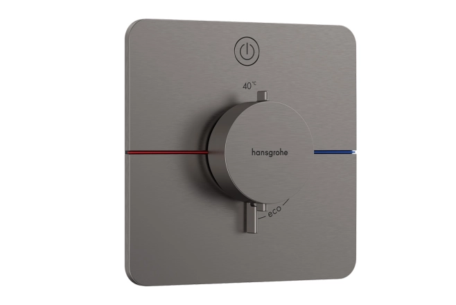 Термостат скрытого монтажа Hansgrohe ShowerSelect Comfort Q на 1 функцию, полированный черный хром (15581340)