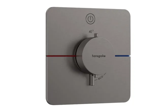 Термостат скрытого монтажа Hansgrohe ShowerSelect Comfort Q на 1 функцию, полированный черный хром (15581340)