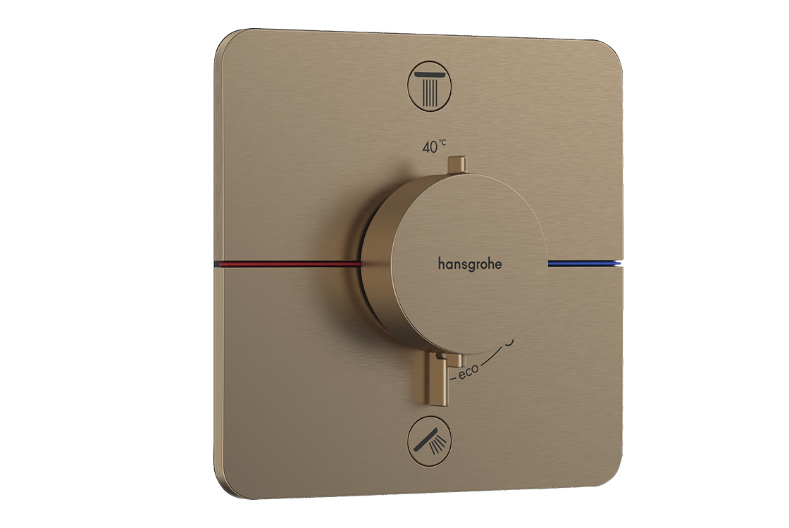 Термостат скрытого монтажа Hansgrohe SHOWER SELECT COMFORT Q для 2х потребителей, шлифованная бронза