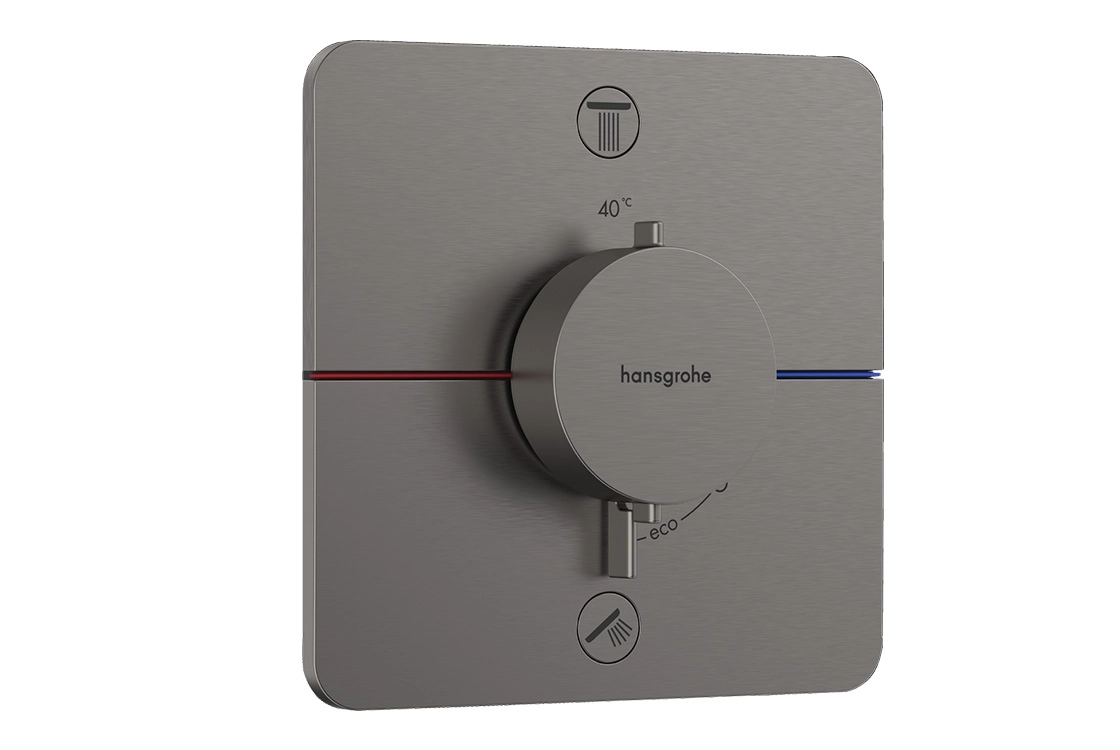 Термостат скрытого монтажа Hansgrohe ShowerSelect Comfort Q на 2 функции, полированный черный хром (15583340)