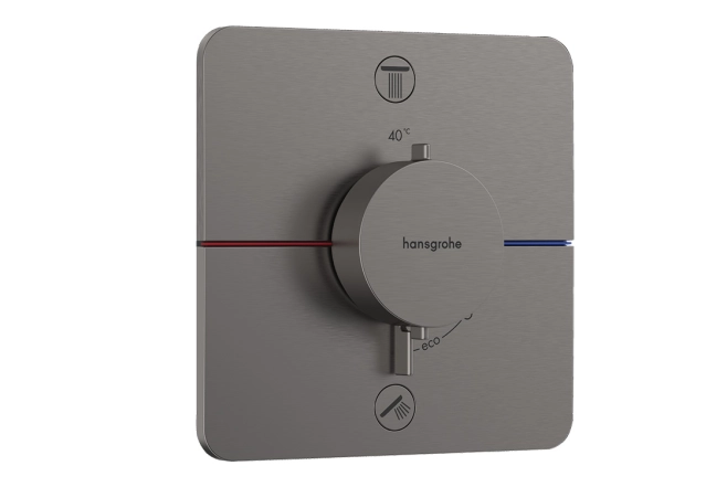 Термостат скрытого монтажа Hansgrohe ShowerSelect Comfort Q на 2 функции, полированный черный хром (15583340)