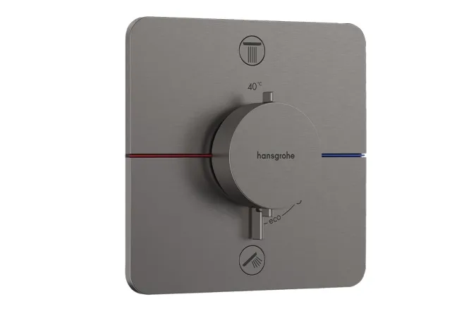 Термостат скрытого монтажа Hansgrohe ShowerSelect Comfort Q на 2 функции, полированный черный хром (15583340)