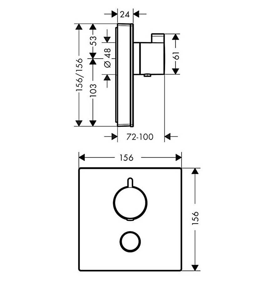 Термостат для душа Hansgrohe ShowerSelect Highflow (15735400) Фото - 1