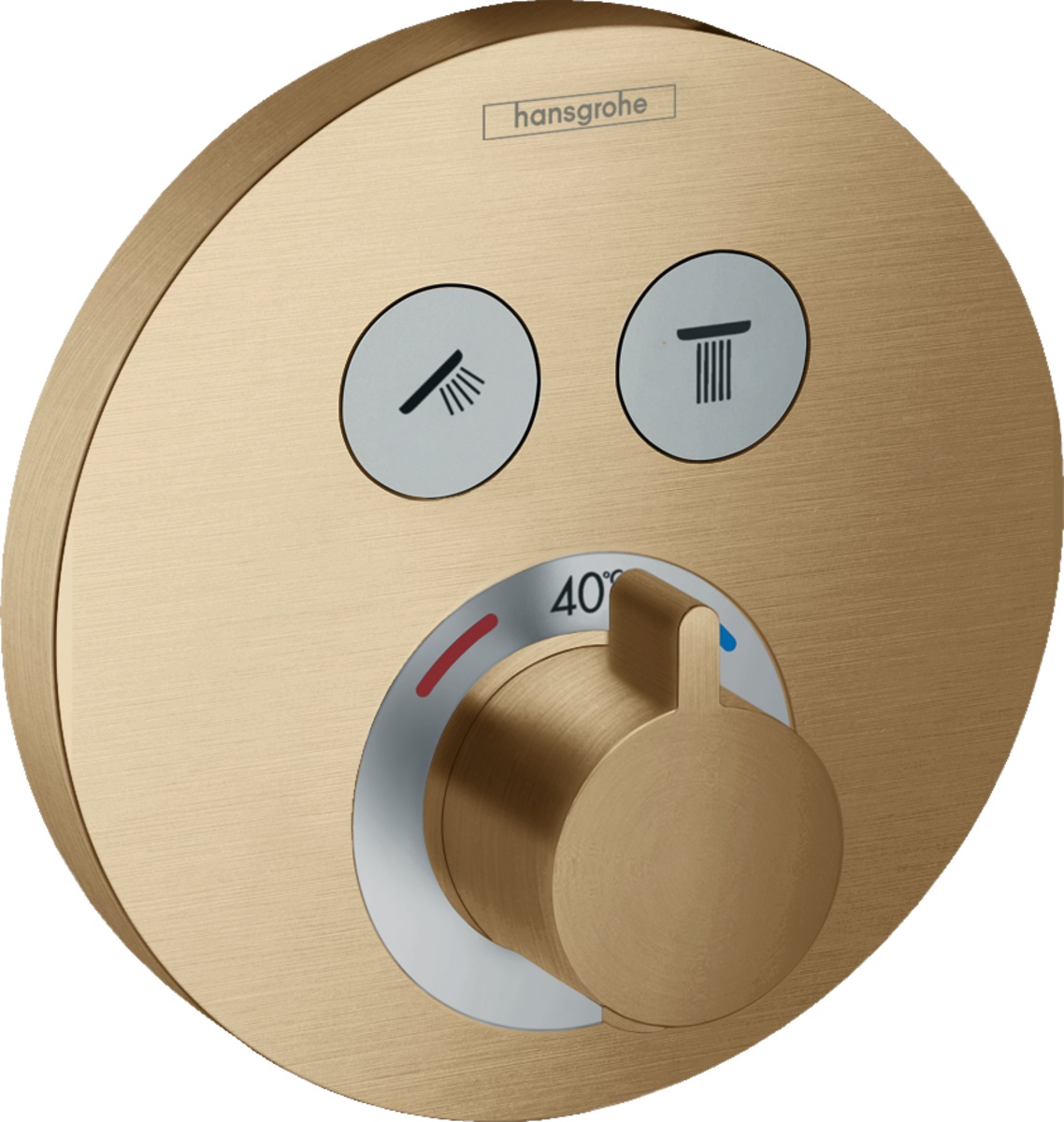 Термостат скрытого монтажа Hansgrohe SHOWER SELECT COMFORT S для 2х потребителей, шлифованная бронза