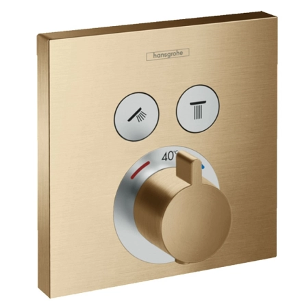 Термостат прихованого монтажу  Hansgrohe SHOWER SELECT для 2х споживачів, , шлiфована бронза
