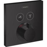 Термостат прихованого монтажу Hansgrohe ShowerSelect  для 2х споживачiв, чорний матовий
